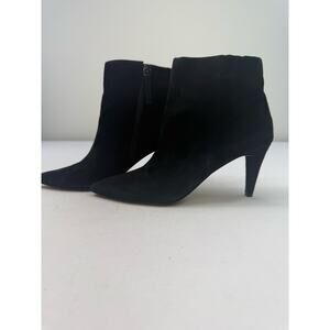 Enzo Angiolini Black Suede Pointed Toe Ankle Boots Womens Size 8.5 Quiet Luxury